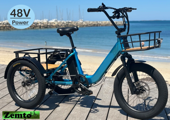 Elektro Dreirad Zemto-Mover T1, 720 WH, Mittelmotor blau